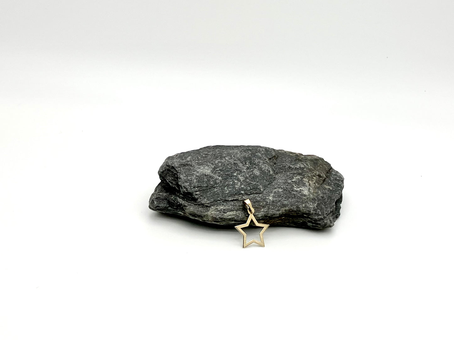 14k Gold Necklace Star,Gold Necklace Open Star, Tiny Star Charm