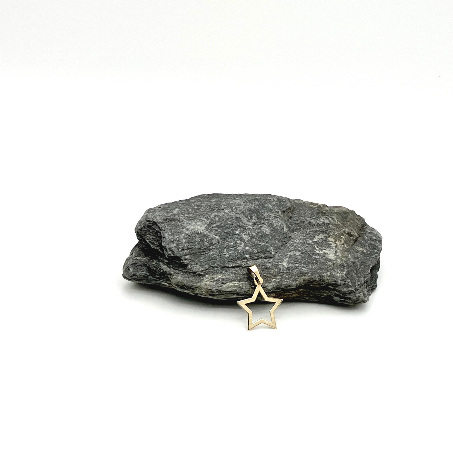 14k Gold Necklace Star,Gold Necklace Open Star, Tiny Star Charm