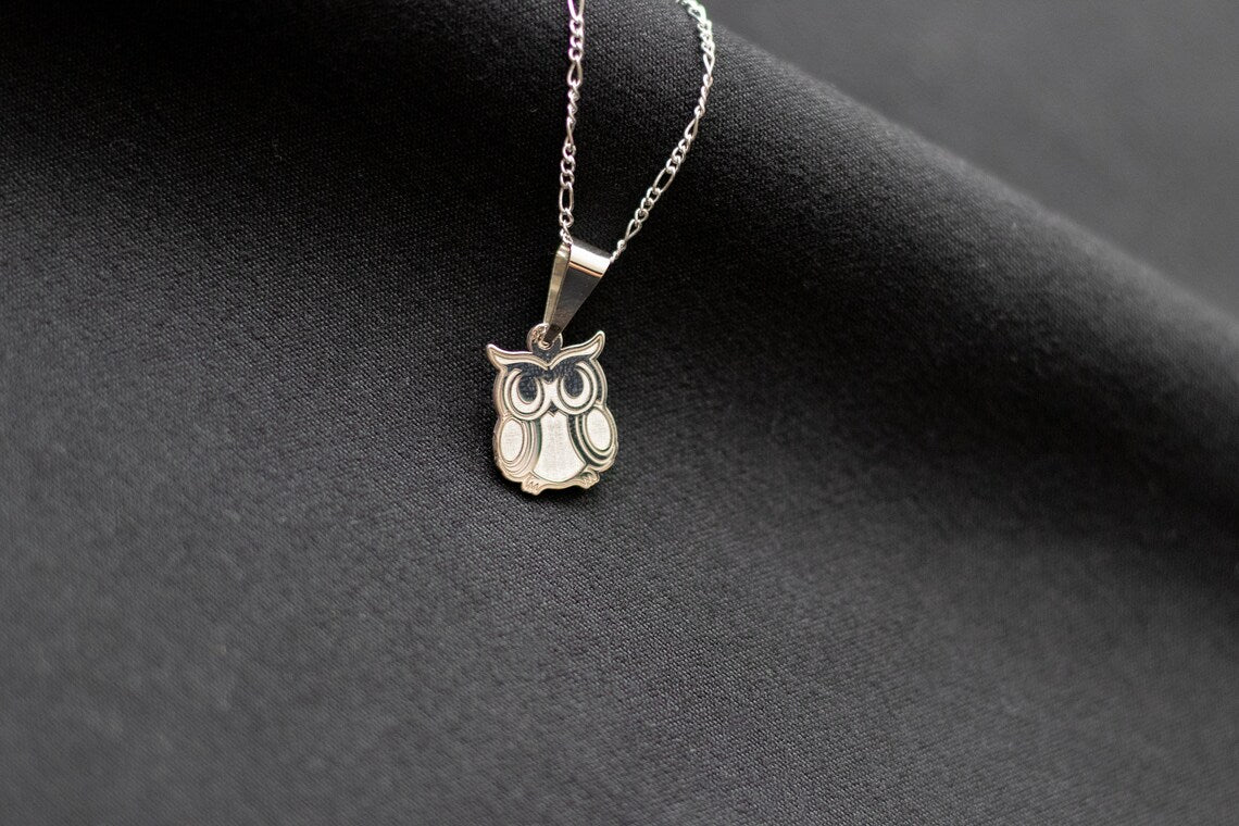 Silver Owl Gift Delicate Necklace with Owl Charm Pendant