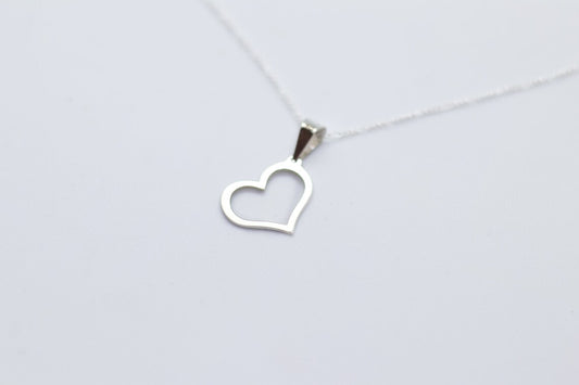 Sterling Silver open Heart Necklace