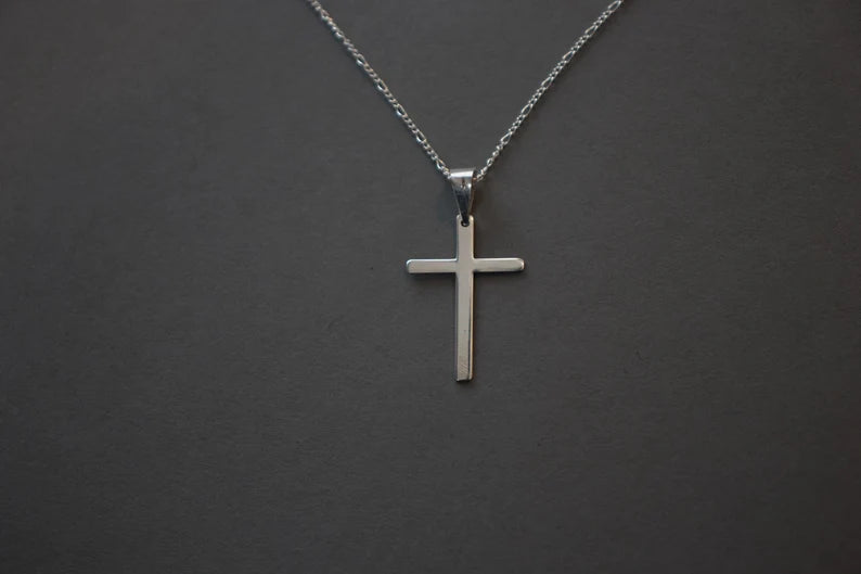 Sterling Silver Cross Necklace ,Cross Pendant Silver,Religious Necklace,Minimalist Thin Cross