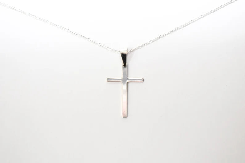 Sterling Silver Cross Necklace ,Cross Pendant Silver,Religious Necklace,Minimalist Thin Cross