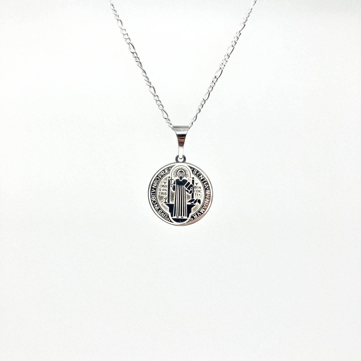 Silver Saint Benedict Necklace Charm