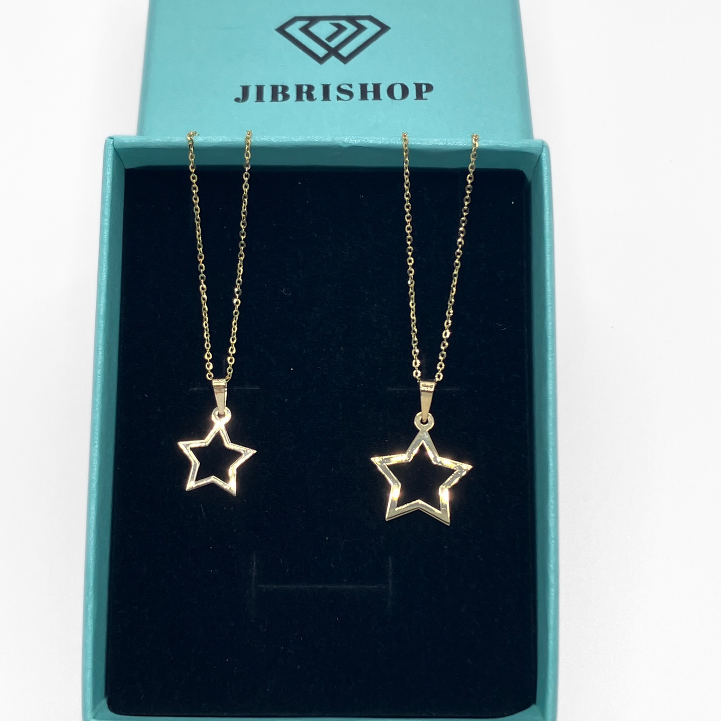 14k Gold Necklace Star,Gold Necklace Open Star, Tiny Star Charm