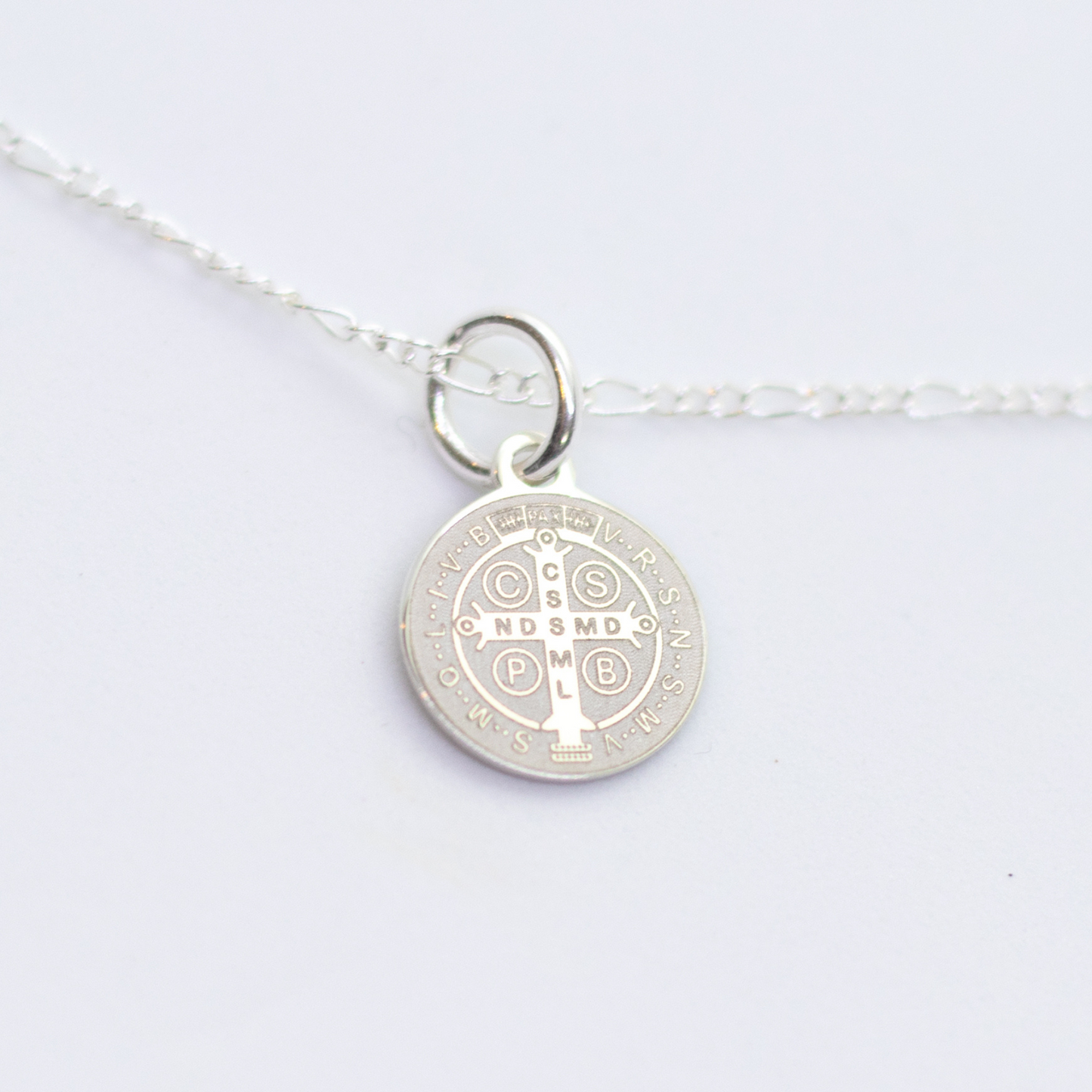 Silver Saint Benedict Necklace Charm