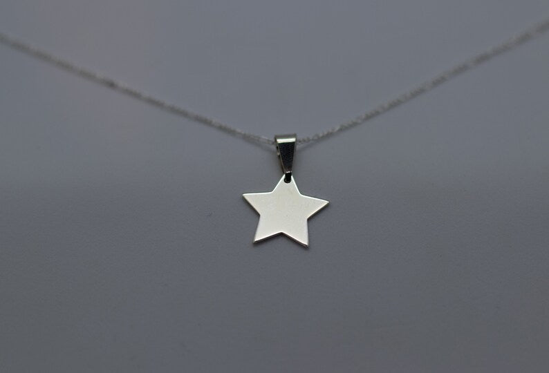 Sterling Silver Star Necklace,Charm Silver Star,Sterling Silver Star Jewelry