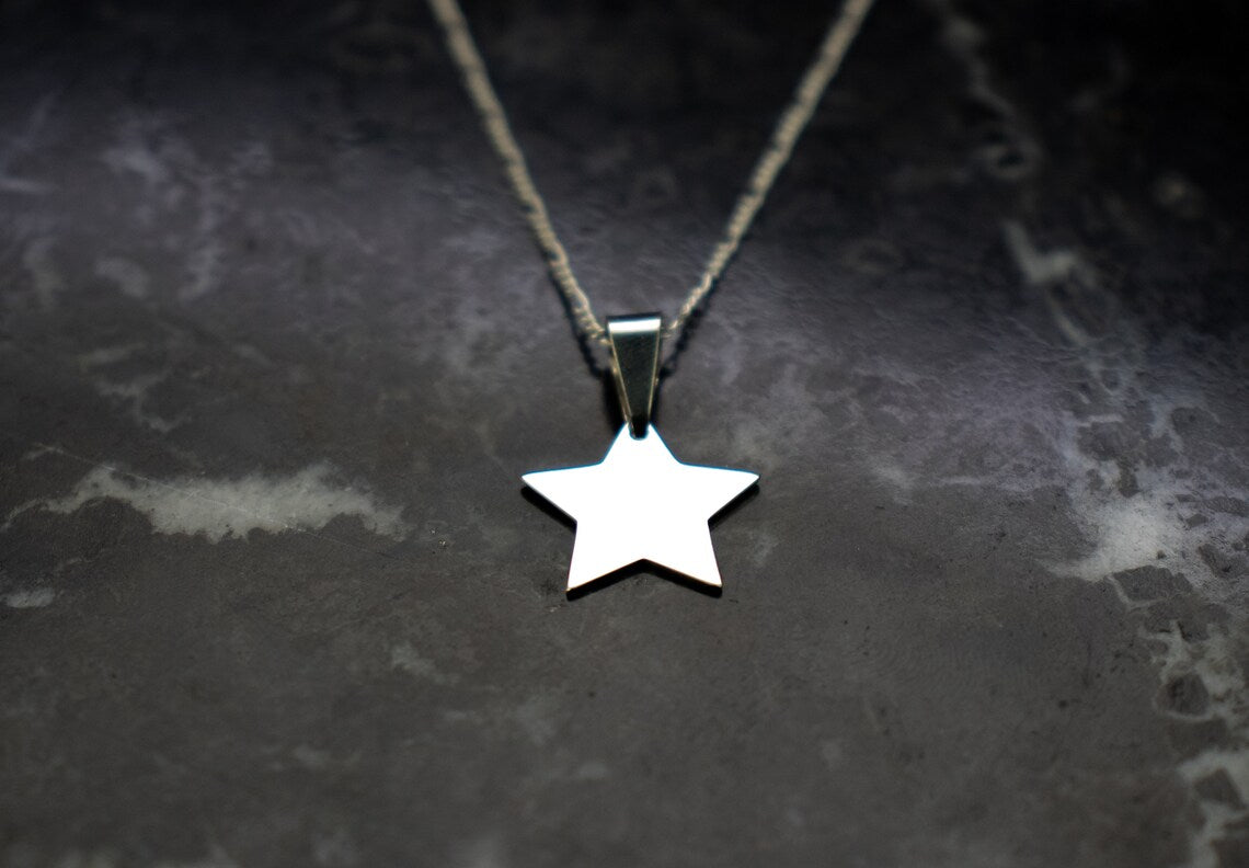 Sterling Silver Star Necklace,Charm Silver Star,Sterling Silver Star Jewelry