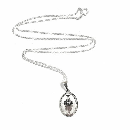 Sterling Silver Virgin Mary Necklace Pendant