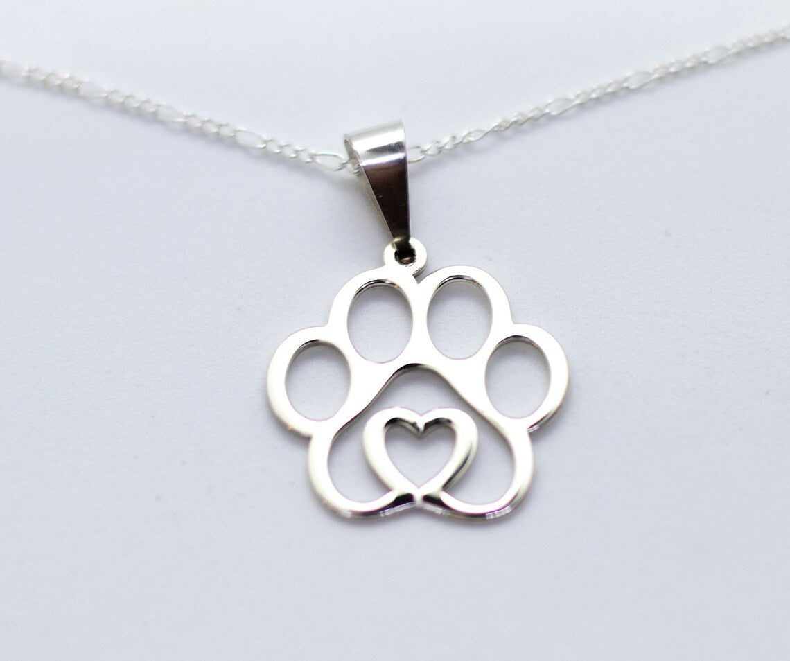 Sterling Silver Paw Necklace