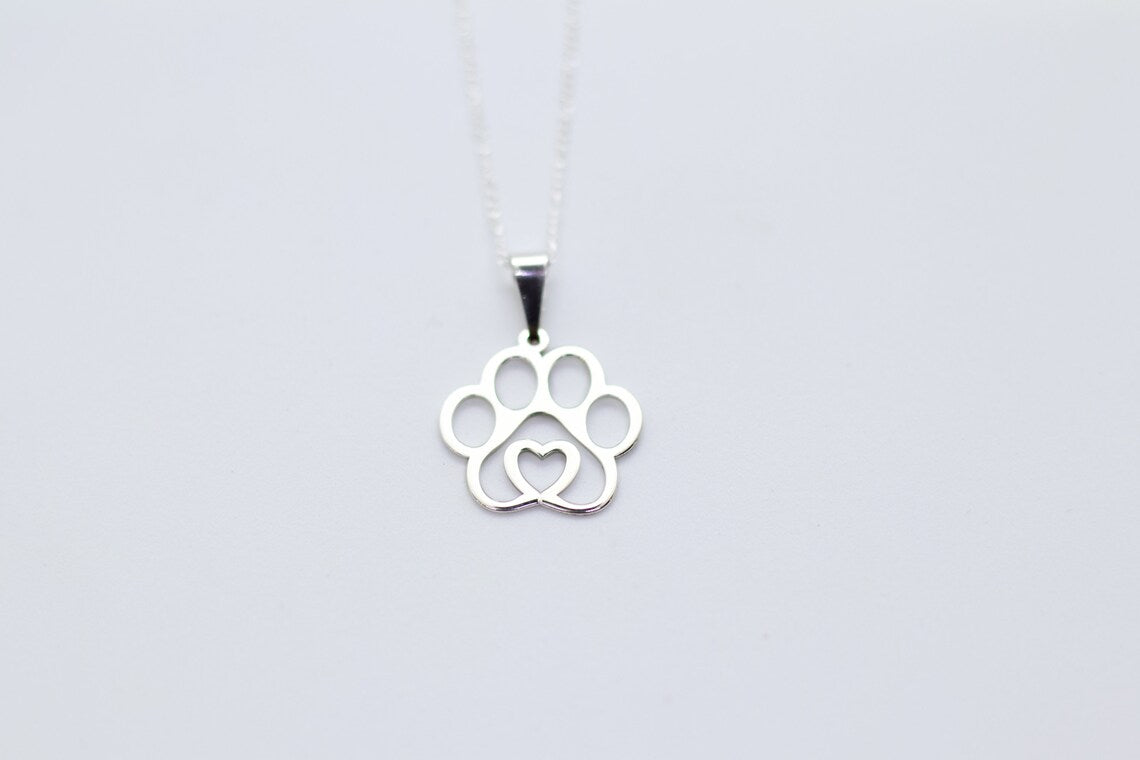 Sterling Silver Paw Necklace