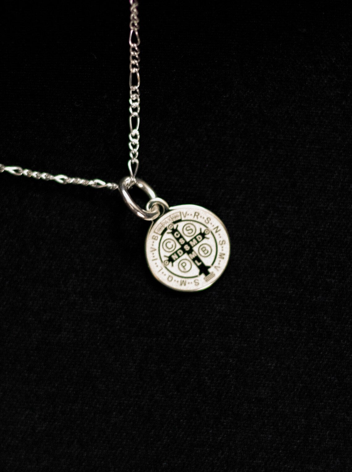 Silver Saint Benedict Necklace Charm