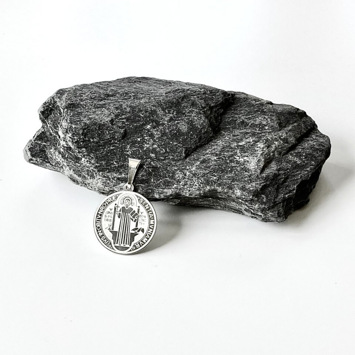 Silver Saint Benedict Necklace Charm